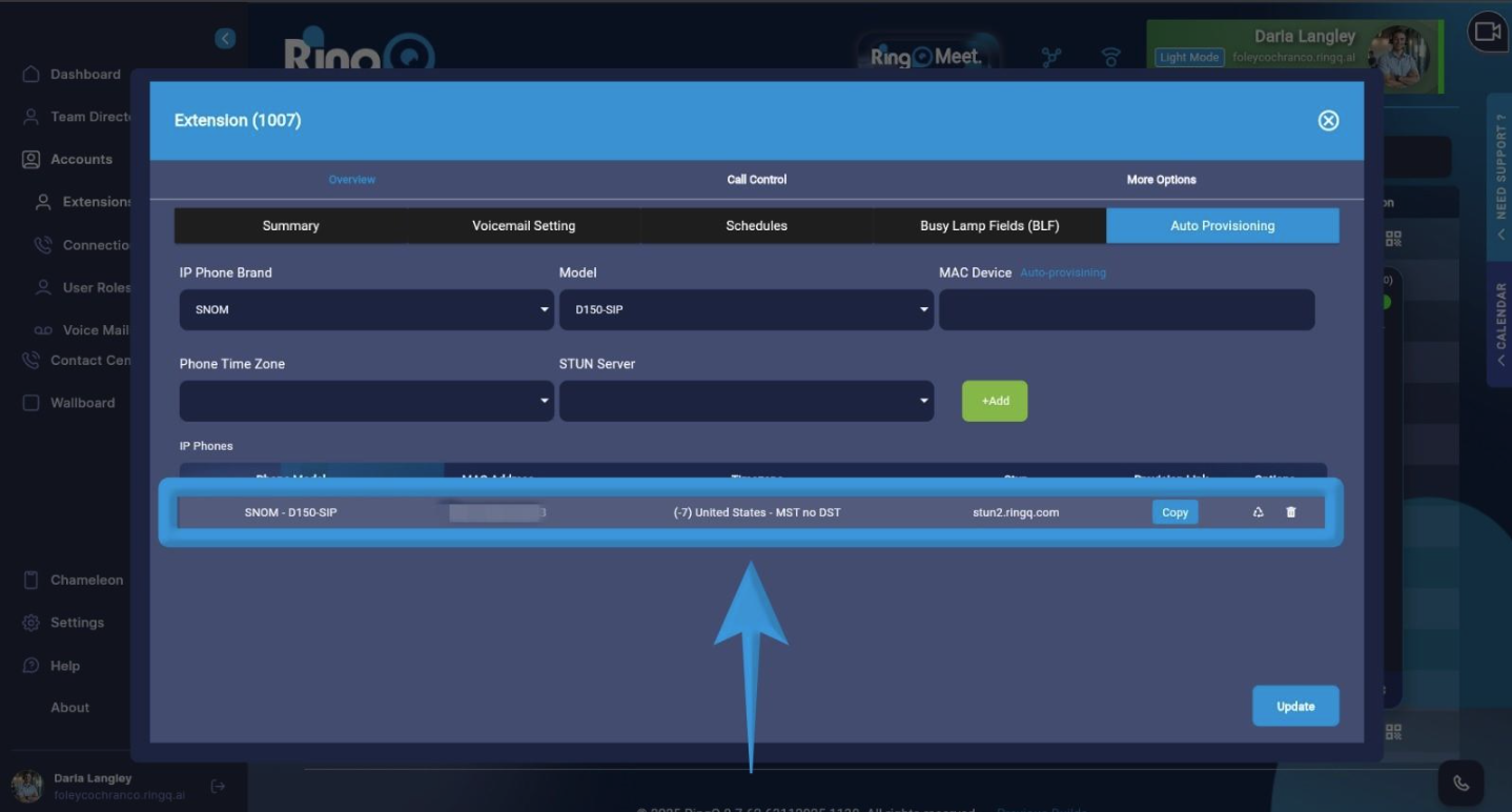 Copy the provisioning link